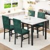 product-fancy-d9a64fee-6f7b-4632-af2e-647715c6e047 Dining Table Set For 4, Faux Marble Small Dining Room Table Set For 4, Modern Upholstered PU Leather Chairs