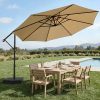 product-fancy-d9a9118f-221f-416c-bfe5-29ce0dbf7dc2 10-Foot Patio Offset Umbrella with a Base, Cantilever Design, Featuring a Crank And Cross Bases, Suitable for Outdoor Use, Heavy-Duty Construction, Includes Push Button Tilt, Perfect for Christmas And Halloween
