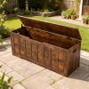 A Large Storage Desk Measuring 47.2 Inches, Featuring a Storage Box Equipped with Two Safety Gel Buffer Hinges. This Box Is Suitable for Use in The Living Room Or Bedroom, Can Support Up to 150 Pounds, Has Two U-Shaped Cutouts