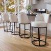 Office Products Office Furniture Guest & Reception Chairs, Counter Height Bar Stool, Swivel Barstools Set of 4, Upholstered Barstools with Backs, Metal Base, 26" Seat Height, White/Brown/Gray/Green