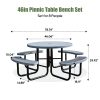 product-fancy-dab3f803-3726-4b3b-8656-fec164f15f4e Heavy Duty Outdoor Metal Table and Bench Set Compatible for - -Weather Coated Steel Frame & Plastic Tabletop, Easy Assembly Outdoor Furniture for Park, Patio, Playground, School, Campsite - & Low Maintenance