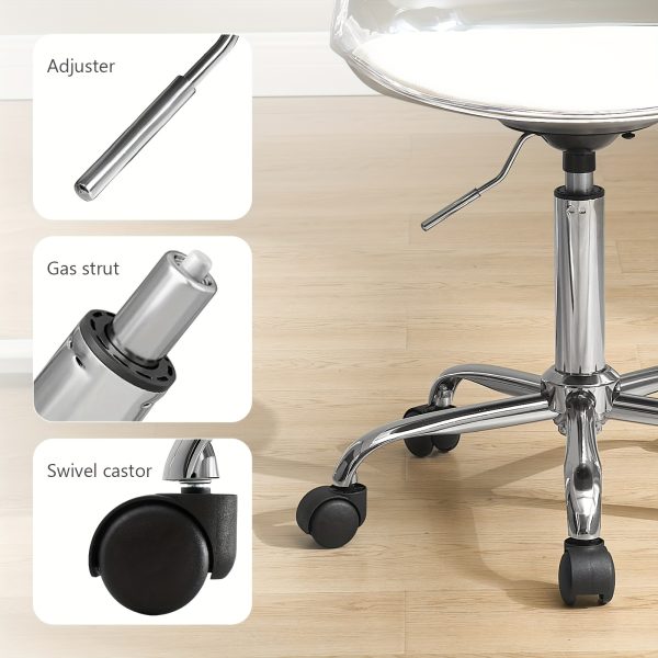 product-fancy-dac18451-83b9-4071-8495-125772aa2a6a Transparent Acrylic Office Chair, Contemporary Acrylic Chairs for Home Use with Wheels, Armless Swivel Vanity Rolling Chair Suitable for Office And Home