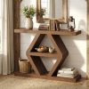 product-fancy-dadcd7e2-1371-46bb-8305-4013ab6416b6 3 Tier Farmhouse Console Table for Entryway, Wooden Sofa Table Behind Couch with Storage Shelves, 39.4 Inch Narrow Rectangular Hallway Table, Rustic Foyer Table for Living Room Decor, Walnut End