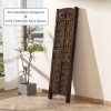 product-fancy-daf33a92-0902-4744-916c-cd752bdbaa67 Handmade 4 or 6 Panel Floral Carved Wood Room Divider Screen - Freestanding Folding Privacy Partition with Burning Walnut & White Finish, Ornate Lattice Design, Lightweight Portable for Home Office Hotel Decor, Space-Saving Decorative Partition