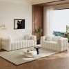 Modern Oversized 59.2" 2-Seater/80.3" 3-Seater Boucle Sofa Couch with 2 Pillows, Comfy Upholstered Sherpa Sofa, Tufted Cozy Deep Seat Cloud Couch for Living Room Apartment Office