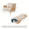 product-fancy-db3908d9-2f8c-4be8-bfa9-d5a714fcdbe4 1 Modern Cotton And Linen Convertible Sofa Bed with 5 Adjustable Backs, Adjustable Height Pillows - Living Room Recliner, Single Or Double Use, Living Room Furniture Sofa | Neutral Home Decor | Wood Frame Sofa (Beige/Coffee)