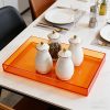 Orange Transparent Acrylic Tray - Creative Desktop Organizer Tray, Multi-functional Home Decorative Tray, Fashionable Minimalist Style Coffee Table Tray, Bathroom Cosmetic Storage Tray, Living Room Ornament Display Tray. Made of High-quality Acrylic