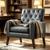 product-fancy-db769bce-59c9-445b-8fda-06ab25c62e58 Medieval-inspired Modern Decor Chair, Faux Leather Reception Office Chair-leather Club Chair Suitable for Living Rooms, Bedrooms, Or Waiting Areas.
