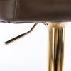 product-fancy-dba9a2d7-04d1-4f13-b51e-33b41ac794c7 Set Of 2 Modern Swivel Bar Stools, Adjustable Height Counter Height Stools with Tufted Button Back & Nailhead Trim, Luxury Barstools with Golden Metal Base for Kitchen Island & Home Bar