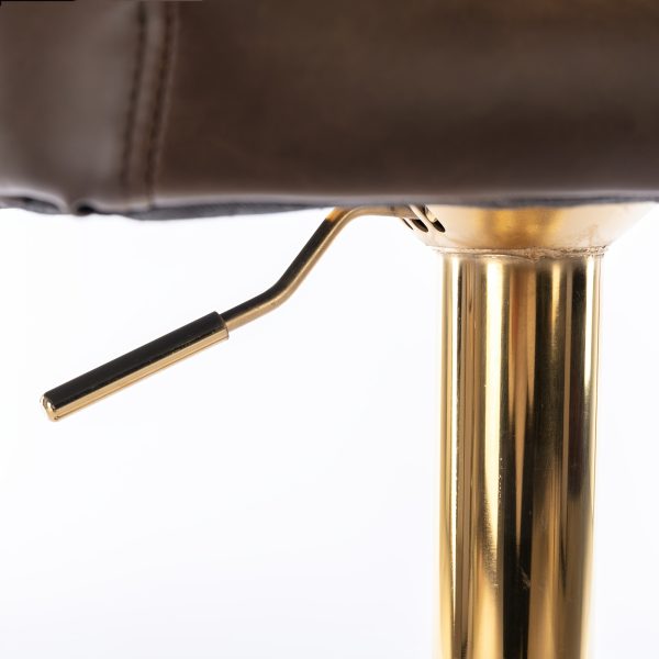 product-fancy-dba9a2d7-04d1-4f13-b51e-33b41ac794c7 Set Of 2 Modern Swivel Bar Stools, Adjustable Height Counter Height Stools with Tufted Button Back & Nailhead Trim, Luxury Barstools with Golden Metal Base for Kitchen Island & Home Bar
