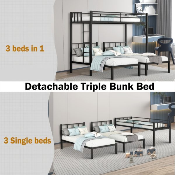 product-fancy-dbaa294c-3b80-42c1-8080-48366eda06ec Triple Twin Bunk Bed, Can Be Separated Into 3 Twin Beds