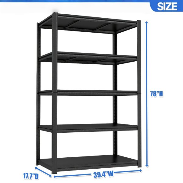 product-fancy-dbbc46c7-7d0f-4875-9203-375243165121 72''H 5-Tier Metal Bookshelf, Freestanding Heavy Duty Storage Shelving Unit, Industrial Metal Frame Book Organizer Rack, Display Shelf for Home Office Bedroom Living Room Kitchen Garage Corner Organization
