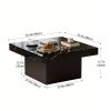 product-fancy-dc09109d-dc4e-4080-a78c-c3ef139a0aec Modern Luxury Low-Profile Square Coffee Table with LED Lights - Space-Saving Faux Marble Top & Engineered Wood Base Suitable for Small Spaces, Compact Living Room Center Table, Assembly, Black/Brown