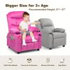 product-fancy-dc0e9abc-939e-45de-9ead-89cad689f3f3 Girls' Pink Velvet Recliner Chair with Cup Holder & Storage Pocket - Heavy-Duty 300lb Capacity, Ergonomic Backrest & Armrests, Manual Recliner with Safety Belt - Modern Soft Cushioned Lounge Chair for Kids & Teens, Easy Assembly, Ideal for Bedroom, Living Room, Home Theater - Durable Wood Frame & Fabric, Ideal Gift for Girls 3-12 Years (Pink, Purple, Black, White, Grey Available), Lounge Chair for Teens, Comfortable Sitting, Playroom Seating, Stylish Recliner, Highcapacity Recliner, '