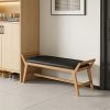product-fancy-dc15ef26-a4a3-46b5-85e2-7054a550de91 1pc 51Inch End of Bed Bench | Solid Wood Frame, Fabric Upholstered Ottoman Bench for Entryway, Bedroom, Hallway, Living Room, Modern Style