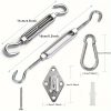 Stainless Steel 48pcs Sunshade Sail Hardware Kit - Triangular And Square Awning Fixing Accessory Set - for Outdoor Use, Includes Screw Buckles, Spring Hooks, Eye Pads, PVC Coated Steel Wire Rope, And Screws