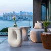 product-fancy-dcac71e6-e183-44df-ac9c-cab46308f17a AESOME Modern Decorative Garden Stool Concrete Side Table Heavy Duty Patio Sturdy Faux Terrazzo Garden Stool Side Table Plant Table For Indoor Covered Outdoor, 17.7" H