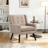 product-fancy-dceea780-4a2d-416d-ac52-37e0bc7e88a6 Mid-Century Modern Tufted Accent Chair, Ergonomic Wingback Armchair with Detachable Armrests, Linen & Suede Fabric Lounge Chair for Living Room Bedroom Office