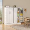 product-fancy-dcf1fb9b-8e14-4f99-be60-9df0b42bce12 47" Freestanding Storage Cabinet with Adjustable Shelves, Multi-Sport Ball Storage with Large Drawer, Versatile Modern Cabinet for Dining Room, Bathroom, Living Room, Laundry, Sports Equipment Organizer, Basketball, Golf Balls Storage Box