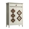 A Five-Level Shoe Storage Unit Featuring Drawers, Crafted from Wood with Adjustable Shelves, a Standalone Walnut Shoe Organizer, Perfect for Entryways, Hallways, And Walk-In Closets