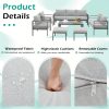 product-fancy-dd304fcb-4c6f-4113-89ad-36183eef4a0a YODOLLA Aluminum Outdoor Furniture Collection, Contemporary Patio Set Including Coffee Table, 7pcs Conversation Set with Cushions for Balcony, Porch, And Lawn