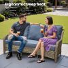 product-fancy-dd68dc6b-492d-4058-bc58-c922122e935d 6pcs Outdoor Patio Furniture Set with Swivel Rocking Chairs, High Back Outdoor Sectional Sofa Sets with Side Table - Handwoven Rattan Outside Seating Sofa, Weather-Resistant Couch for Garden/Deck/Backyard/Decor