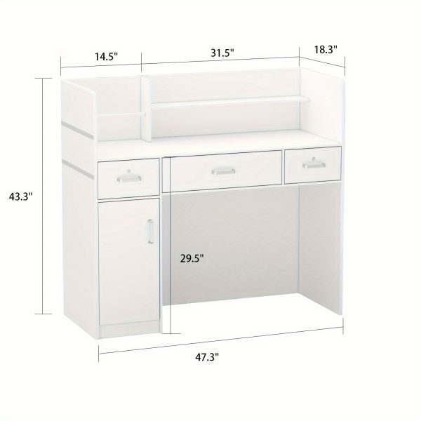 product-fancy-dd97c74d-be74-4da8-ae51-79740fa0e9e7 Modern Computer Desk with Drawers And Open Shelves, Functional Workstation for Home Office, Wood Home Office Desk Station with File Drawer And Storage Cabinet, Stylish Design