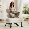 product-fancy-ddb7f239-67c0-4fac-9f3c-5c31501d3a1a DURAYLOLY Ergonomic Cross Legged Chair, 360° Swivel Meditation Chair with Wheels, Height Adjustable Seat, Strong Lumbar Support, Home Office Furniture, Teddy Fabric