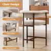 product-fancy-ddeddffd-d837-416d-9cad-eb9ed9de4d37 KERDOM 26'' Tall Bar Stools, Upholstered in Linen Fabric with Backrest And Footrest, Spacious Cushion Seat for Kitchen Islands, Dining High Chair for Restaurant Counters, Curved Back Support