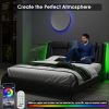 product-fancy-de06a57d-0eb8-42b8-a959-d6fe6540e3cd Upholstered Bed Frame Available in Full, Queen, And King Sizes Featuring an Adjustable Headboard, a Wavy Design, a Removable Backrest, And Solid Wooden Slats for Support, Eliminating The Need for a Box Spring, Offered in Faux Leather in White