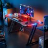 product-fancy-de7a1984-6152-4e93-ae1c-9a622d59bbf7 HOME DESK Gaming Desk With LED Lights Carbon Fibre Surface Gaming Table Large Computer Desk Ergonomic Home Office Desks Z Shaped PC Gamer Workstations With Headphone Hook & Cup Holder