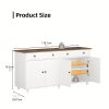 product-fancy-deb4db5d-2f25-4d10-8050-b9335e9ece4e 55-Inch Sideboard Buffet Unit, Mid-Century Kitchen Storage Cabinet Featuring 2 Drawers And 4 Doors, Coffee Bar Storage Cabinet