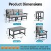 product-fancy-dec85908-7e08-4be2-bdf7-d9a3b4f14760 Outdoor Patio Furniture Set, 7pcs HDPE All Weather Free Combination Outdoor Furniture, Patio Conversation Sets W/ Sponge Cushions for Patio, Gaden, Yard Lawn Poolside