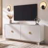 70'' Modern TV Stand, Entertainment Center with Adjustable Shelves, Curved Profile Design, Media Console for Living Room