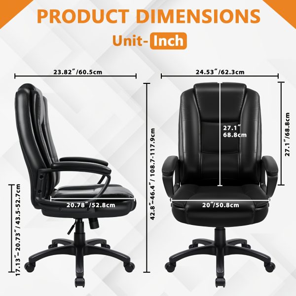 product-fancy-ded61427-10aa-4026-8134-e1e51e121a03 Home Office Desk Chair, 400LBS Big And Tall Computer Executive Chair, Ergonomic PU Leather Chairs with High Back Cushion, Adjustable Armrest &Lumbar Back Support, for Long Time Sitting