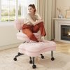 product-fancy-dedd5ac4-6c1f-47ea-a4d5-fc5b0b567cc1 DURAYLOLY Ergonomic Cross Legged Chair, 360° Swivel Meditation Chair with Wheels, Height Adjustable Seat, Strong Lumbar Support, Home Office Furniture, Teddy Fabric