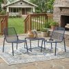 product-fancy-df6eca4b-522b-4b95-b896-55625874d95b 3pcs Set Of Wrought Iron Art Outdoor Coffee Tables And Chairs, Durable And Stable, Fashionable And Creative Party, Evening Party, Garden Leisure Chairs, Tropical Style Breathable Mesh Design