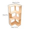 product-fancy-dfa15393-dc5f-416e-bbe2-11e4bf1b8d44 Full Solid Wood Corner Bookshelf, No Paint No Formaldehyde, Space-Saving Storage Shelf, 3/4/5 Tier Rustic Corner Bookcase, Stable Standing Bookcase for Bedroom Living Room Home Decor, Easy Assembly