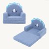 product-fancy-dfc45fce-cf80-44b2-8df3-76a69ef866bb Kids Sofa 2-in-1 Convertible Kids Couch Fold Out Lounger Soft Sherpa Kids Chair High-Density Foam Sofa Cute Brown Bear Playroom Nursery Furniture for Boys Girls Room Decor