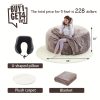 product-fancy-e0484920-6f8f-47e3-b8b8-d7213f5eedbf Enormous 6' Memory Foam Furniture Bean Bag (3 Gifts: U-Shaped Pillow, Blanket Pillow, 6-Foot Rug) - Big Sofa with Soft Microfiber Cover