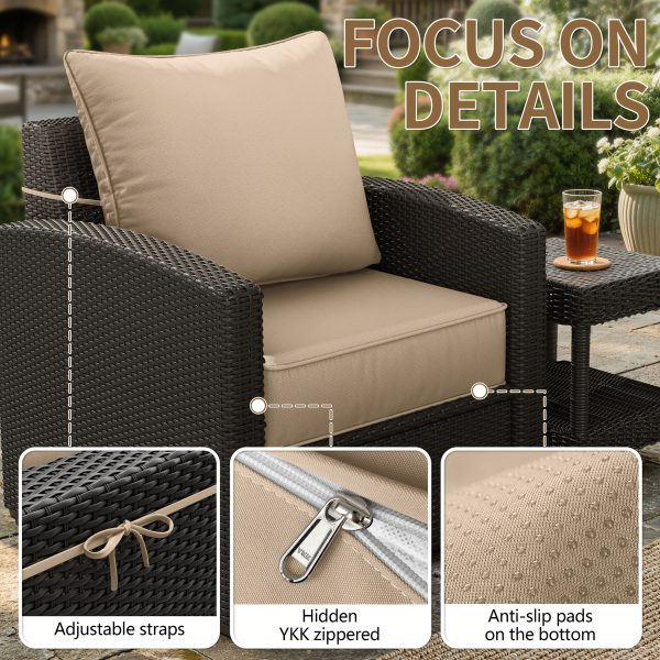 product-fancy-e0a52ee8-d33b-4def-90a4-ab38974ea778 Outdoor Cushion Set of 1pc/2pcs/4pcs/6pcs - Thick 35D High-Density Foam Cushions Measuring 24*24*6.5 Inches, Featuring Quick Rebound, High Durability, And Easy Cleaning, Suitable for Outdoor Furniture Like Sofas And Patio Chairs