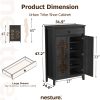 A Five-Level Shoe Storage Unit Featuring Drawers, Crafted from Wood with Adjustable Shelves, a Standalone Walnut Shoe Organizer, Perfect for Entryways, Hallways, And Walk-In Closets