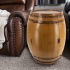 product-fancy-e0b2b989-22a6-474b-a5ff-c8617e323e99 Barrel Shaped Side Table, Wine Cabinet, Coffee Table with Storage Space, Western Cowboy Style, Sturdy Metal Cast Small Coffee Table, Suitable for Sofa Side, Study, Living Room, Backyard Garden Terrace