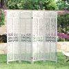 product-fancy-e0ff827e-b23f-4ef1-9556-ac45bfb9f5fb Handmade 4 or 6 Panel Floral Carved Wood Room Divider Screen - Freestanding Folding Privacy Partition with Burning Walnut & White Finish, Ornate Lattice Design, Lightweight Portable for Home Office Hotel Decor, Space-Saving Decorative Partition