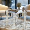 product-fancy-e12c4b22-24f5-4b21-9370-4dbe575b9d5c AESOME 23.62'' Mirrored Round Coffee Table for Living Room Modern Glass Accent Table with Crystals Inlay Silver Sofa Accent Table for Home & Office