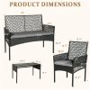 product-fancy-e1b822fa-bb9e-4120-95b6-26e0fc0bf97e 8pcs Patio Furniture Set, Outdoor Rattan Chairs Rattan Conversation Sets With Cushions And Coffee Table For Porch Garden Poolside Backyard, Black - Patio Furniture Outdoor