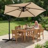 product-fancy-e22b73ba-b8c6-41f6-a597-7851f98f22b9 10-Foot Cantilever Patio Umbrella Featuring an Infinite Tilt Mechanism, Offset Outdoor Umbrella with a Cross Base, Durable Crank Lift Market Umbrella Suitable for Yards, Gardens, And Decks (Weighted Base Sold Separately)