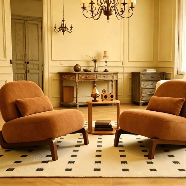 product-fancy-e24995c2-2185-4aaa-84ec-c5d4110be125 Cute Accent Chair with Solid Wood Legs, Velvet Living Room Chair with Soft Cushion, Cozy Bedroom Chair, Comfy Armless Reading Chair for Apartment, Waiting Room, Balcony