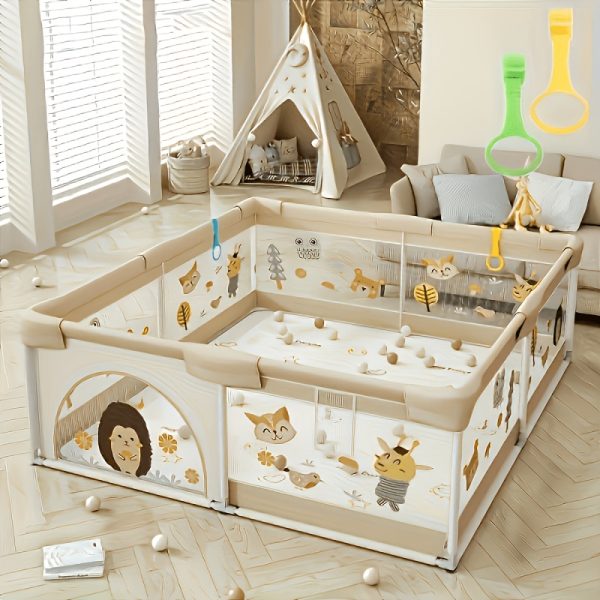 Playpen, Little Hedgehog Baby Playpen, Baby Playpen with Gate Indoor And Outdoor Children's Activity Center with Non-Slip Base