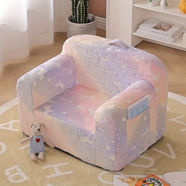 product-fancy-e2d51b7a-a392-4318-975e-ff92f885abed Welnow Sofa, Couch for Kids with Carry Handle And Side Pockets, Foam Chair for Toddlers, Armrest Chair for Kids, Reading Sofa for Boys Or Girls